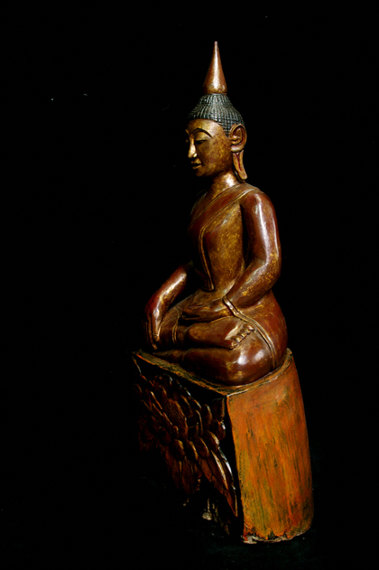Extremely Rare 19C Wood Lanna Thai Buddha #B03-2