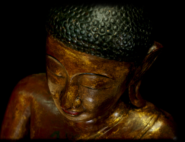 Extremely Rare 19C Wood Lanna Thai Buddha #B03-2