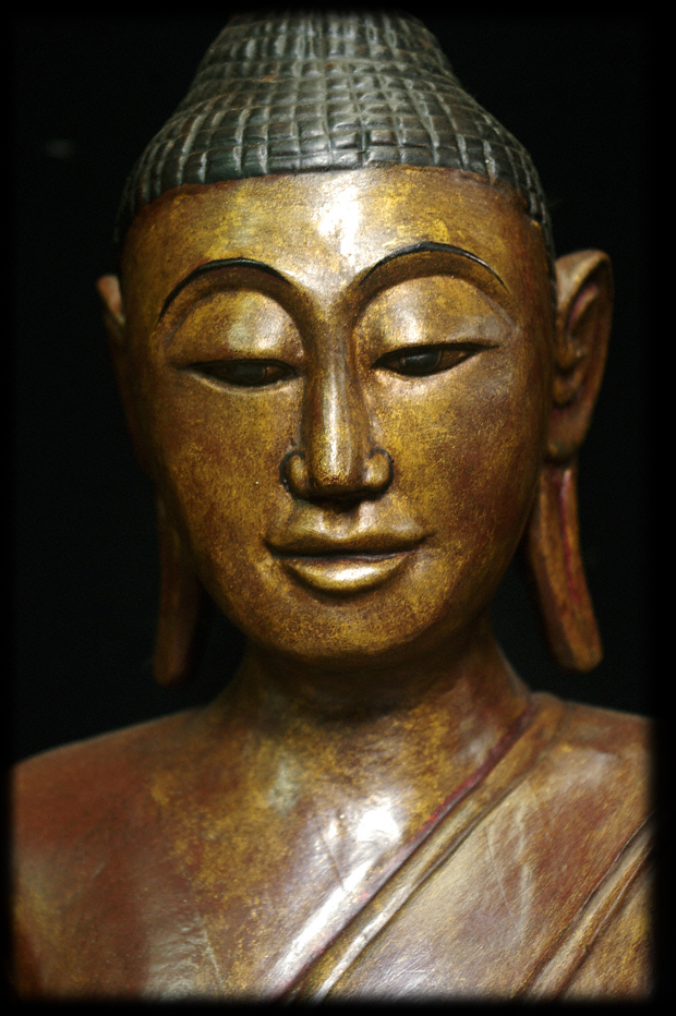 Extremely Rare 19C Wood Lanna Thai Buddha #B03-2