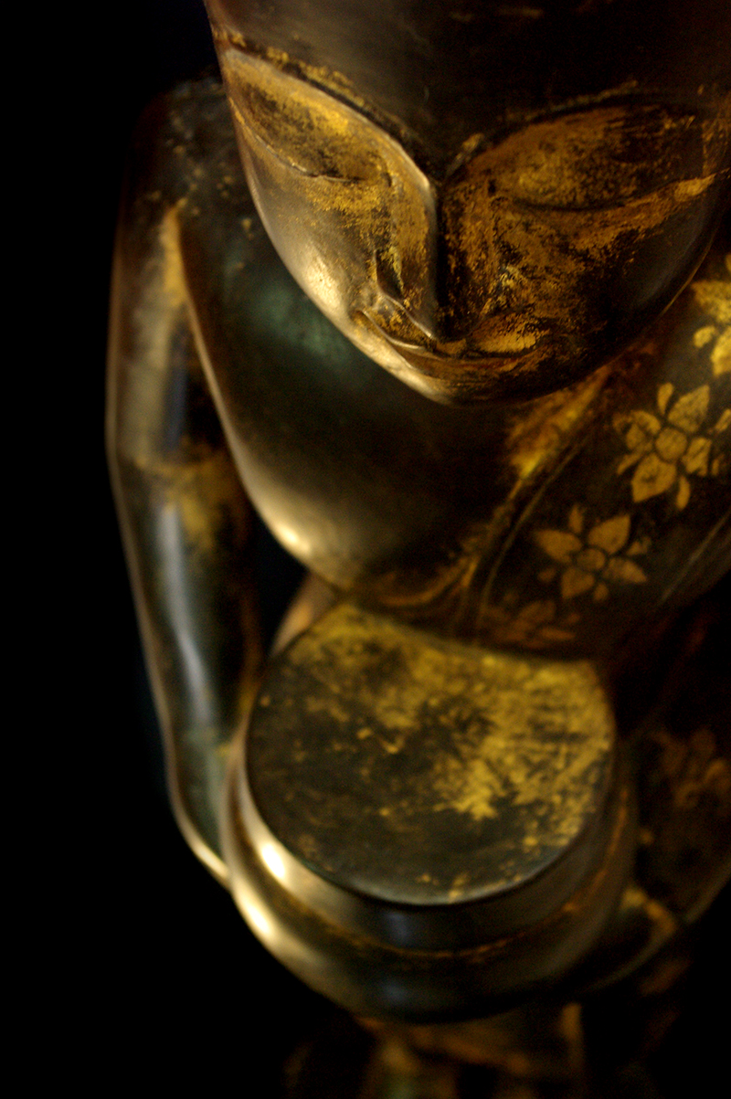 Extremely Rare Early 19C Wood Thai Lanna Buddha #B042-2