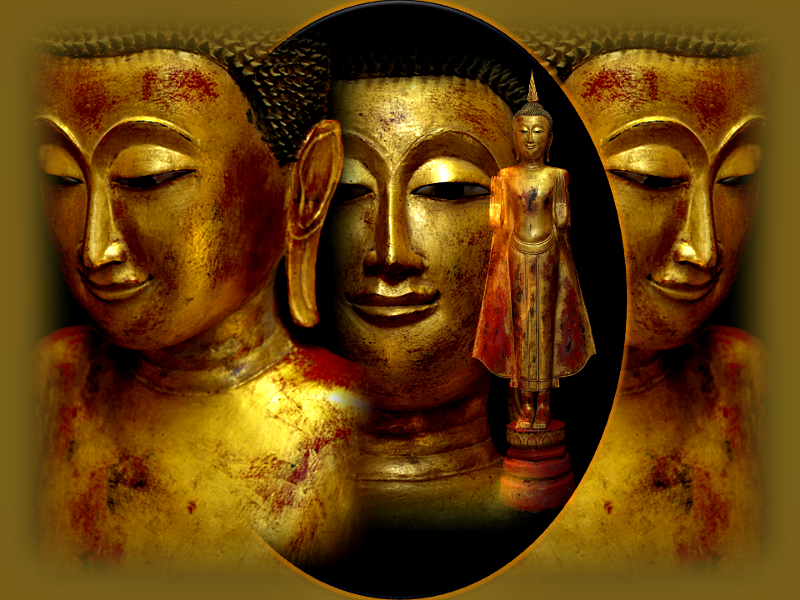 Extremely Rare 18C Wood Thai Buddha #B048-2