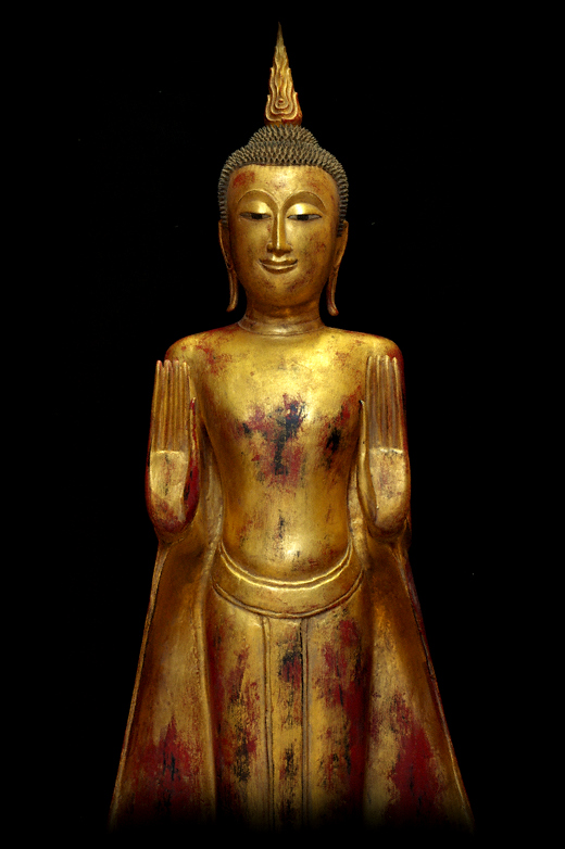 Extremely Rare Mid 18C Wood Thai Buddha #B048-2