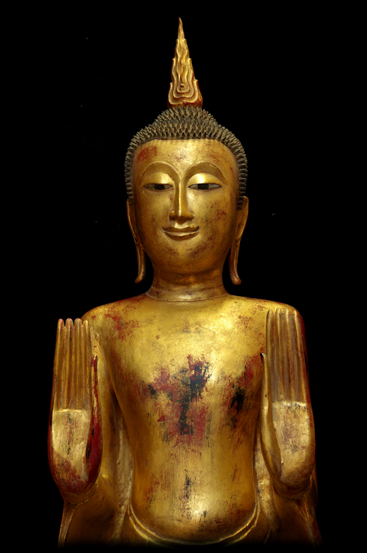 Extremely Rare Mid 18C Wood Thai Buddha #B048-2