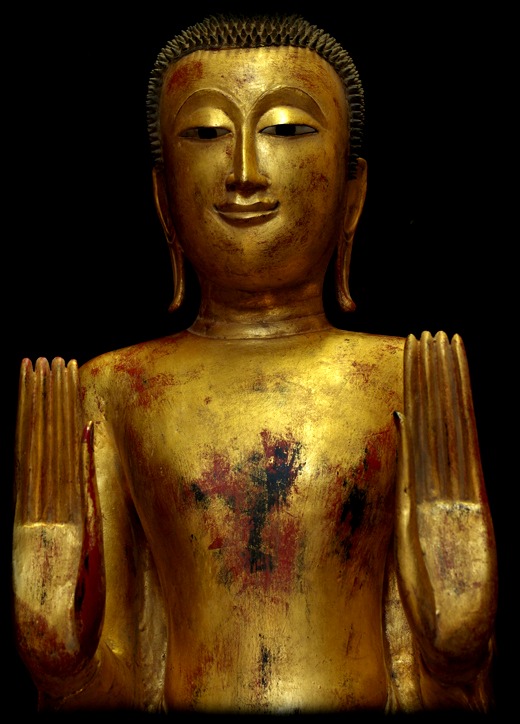 Extremely Rare Mid 18C Wood Thai Buddha #B048-2