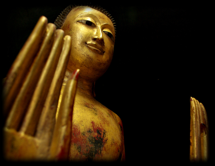 Extremely Rare Mid 18C Wood Thai Buddha #B048-2