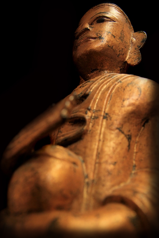 Extremely Rare 19C Wood Mandalay Monk #CA1012