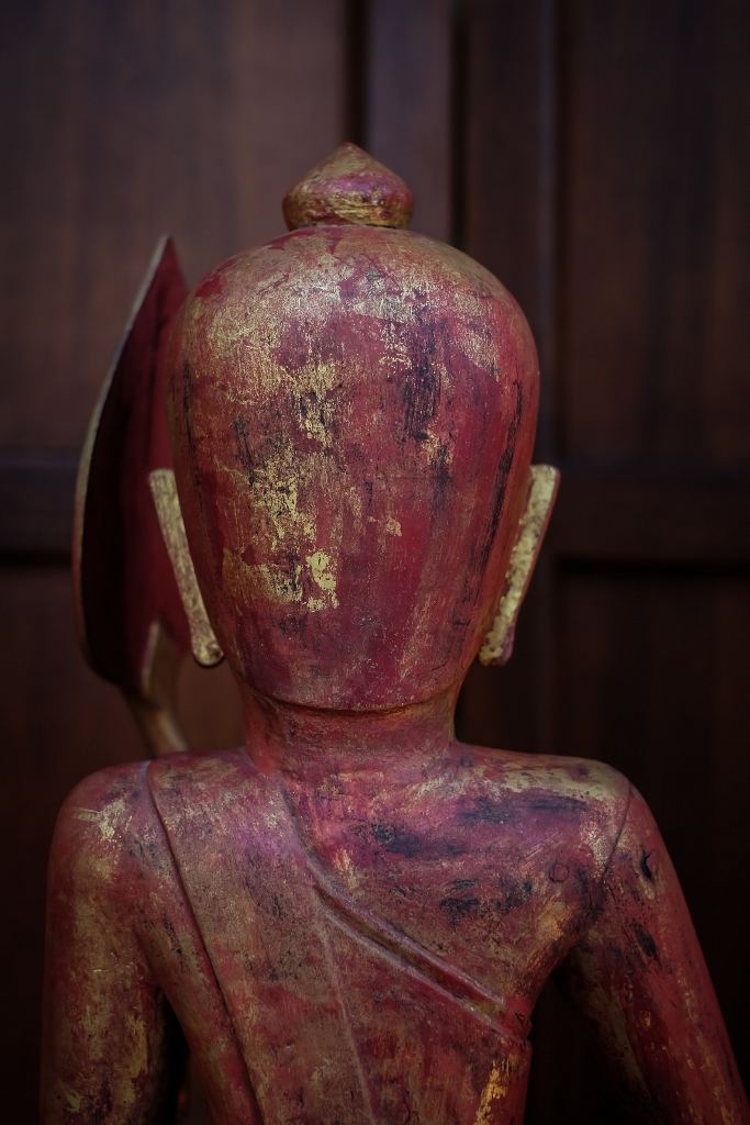 Extremely Rare 19C Wood Mandalay Monk #CA1012