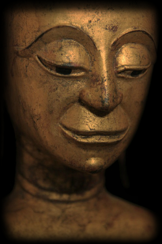 Extremely Rare 19C Wood Cambodia Buddha #BB100