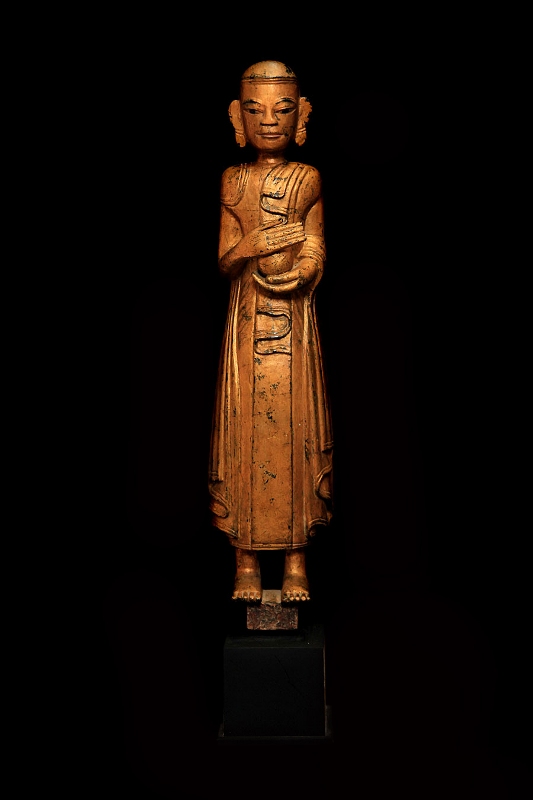 Extremely Rare 19C Standing TaiYai Burmese Monk #BB091
