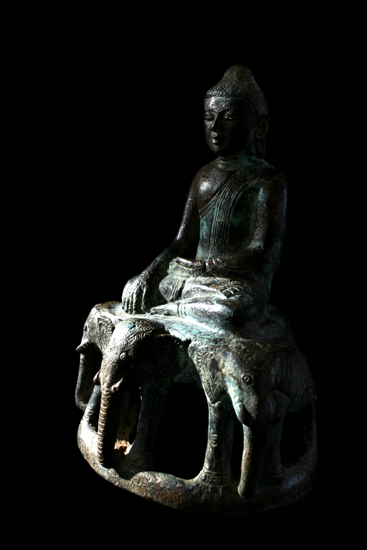 Extremely Rare 18C Bronze Burmese Shan Buddha # BB11