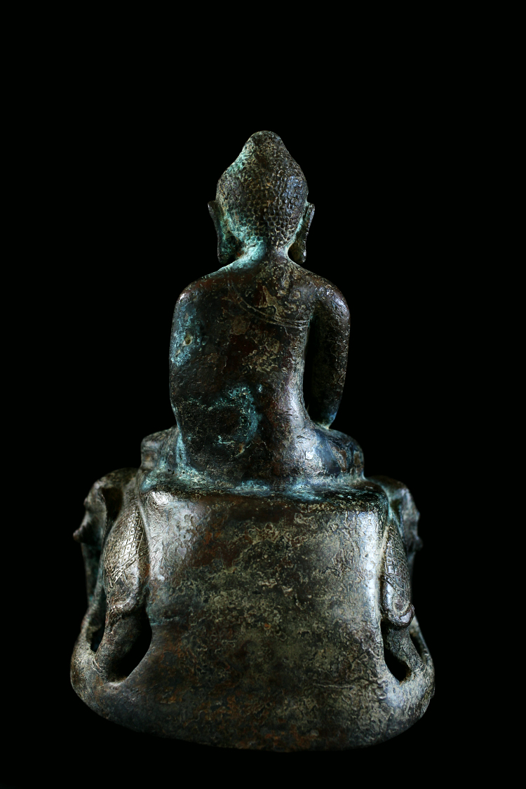 Extremely Rare 19C Bronze Burmese Shan Buddhai # B02-11