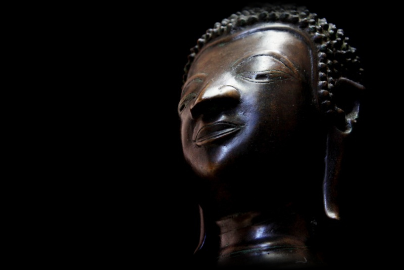 Extremely Rare 18C Sitting Bronze Laos Buddha #B02-24