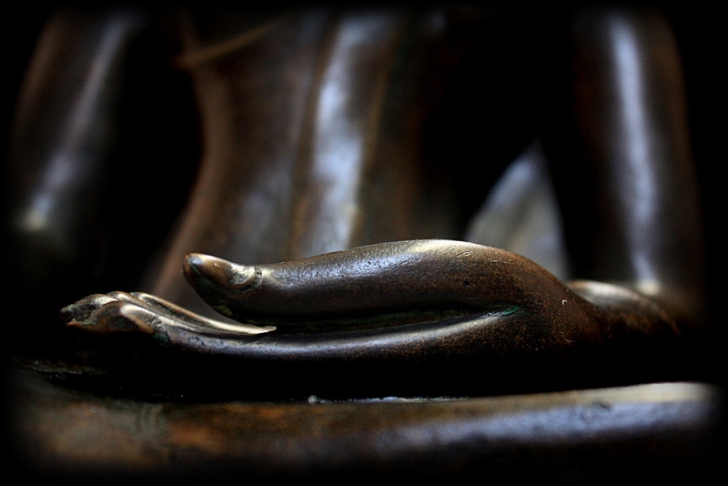 Extremely Rare 18C Sitting Bronze Laos Buddha #B02-24