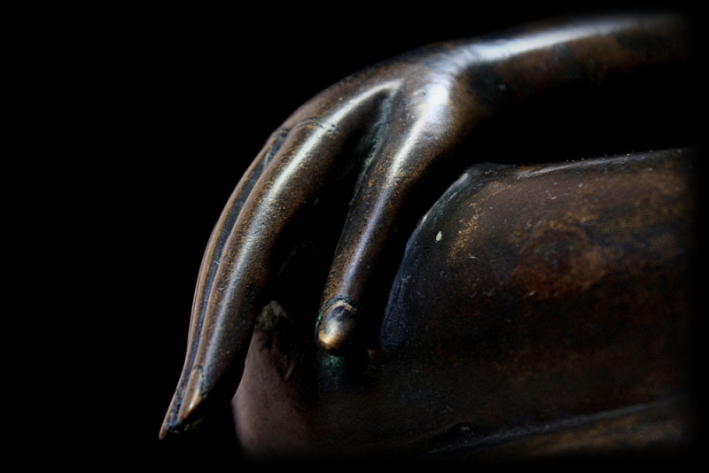 Extremely Rare 18C Sitting Bronze Laos Buddha #B02-24