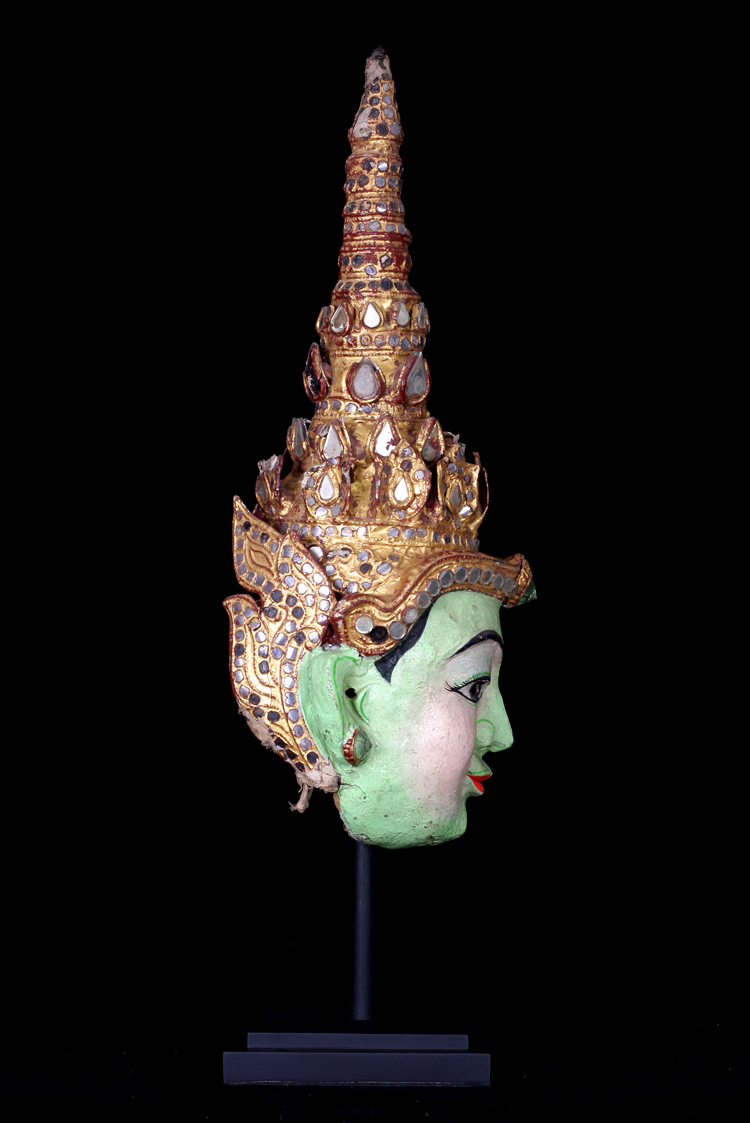 Extremely Rare 19C-20C A Pair of Wood Lanna Temple Buddhist Door