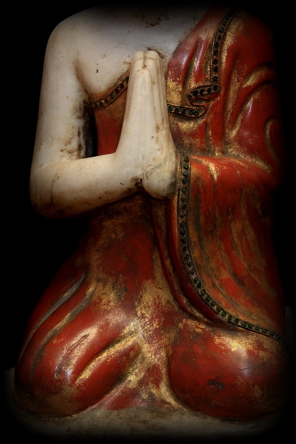 Extremely Rare 19C Burmese Mandalay Buddhist Monks # BB27