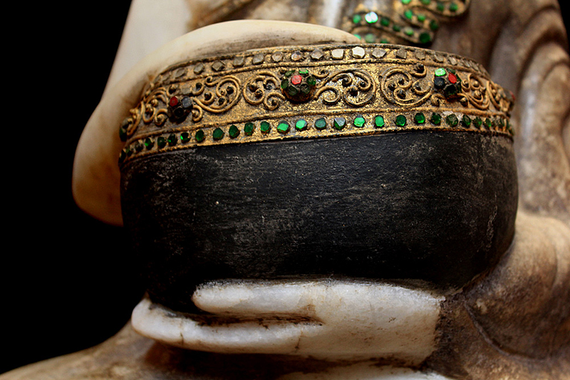 Extremely Rare 19C Burmese Mandalay Buddhist Monks # BB27
