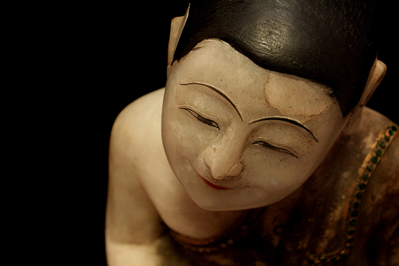 Extremely Rare 19C Burmese Mandalay Buddhist Monks # BB27