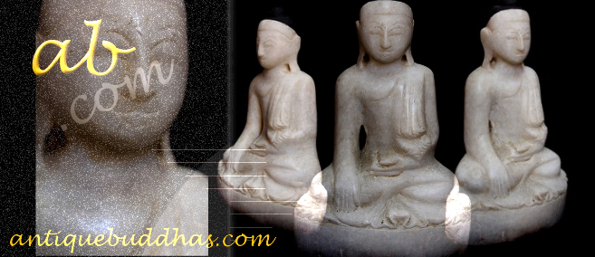 19C Alabaster Mandalay Burma Buddha #BB03