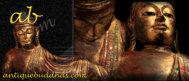 Fantastic 19C Reclining Wood Mandalay Buddha #BB098