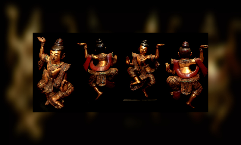 Pair of 19C Burmese Nat Figures #BB22-23