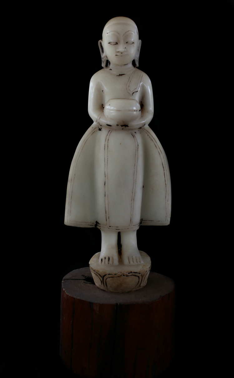 Fantastic Set 19C Bronze Burmese Buddhist Monks #B070