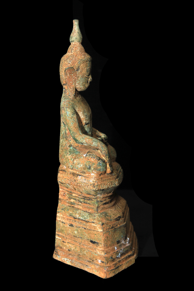 Extremely Rare 17C - 18C Bronze Burmese Ava Buddha # BB142