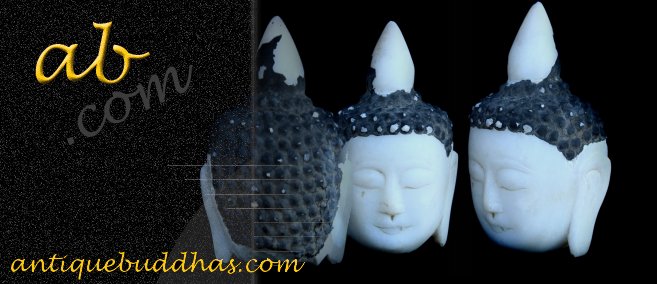 Extremely Rare 18C Alabaster Ava Buddha Head #CA1039