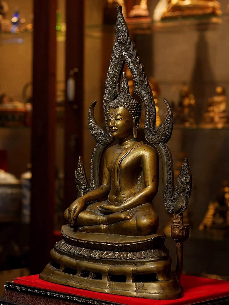 Fantastic 20C Bronze Naga Buddha # DW068
