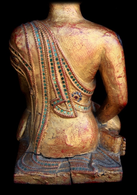 Extremely Rare 19C Wood Mandalay Monk #CA1013