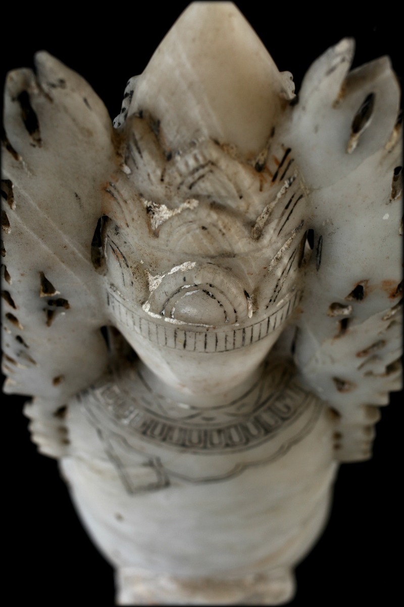 Extremely Rare 18C Alabaster Ava Buddha #BB176