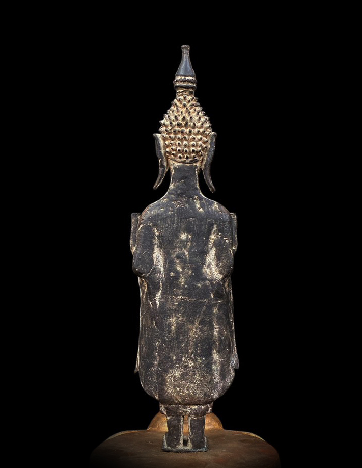 18C Sitting Bronze Laos Buddha #BB149