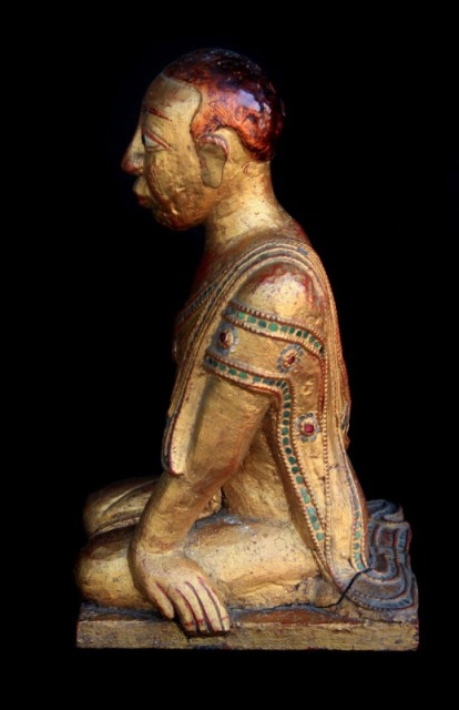 Extremely Rare 19C Wood Mandalay Monk #CA1013