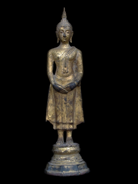 Extremely Rare 19C Bronze Rattanakosin Thai Buddha #BB46