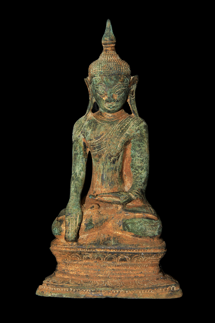 Extremely Rare 17C - 18C Bronze Burmese Ava Buddha # BB144