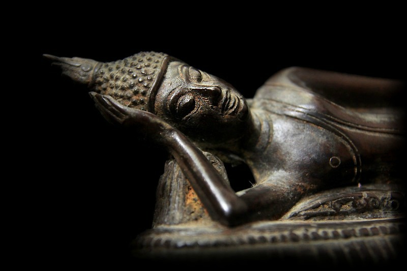 Extremely Rare 19C Bronze Thai Chiangsang Buddha # BB199