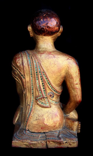 Extremely Rare 19C Wood Mandalay Monk #CA1013